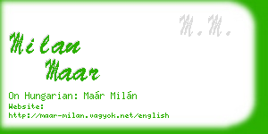 milan maar business card